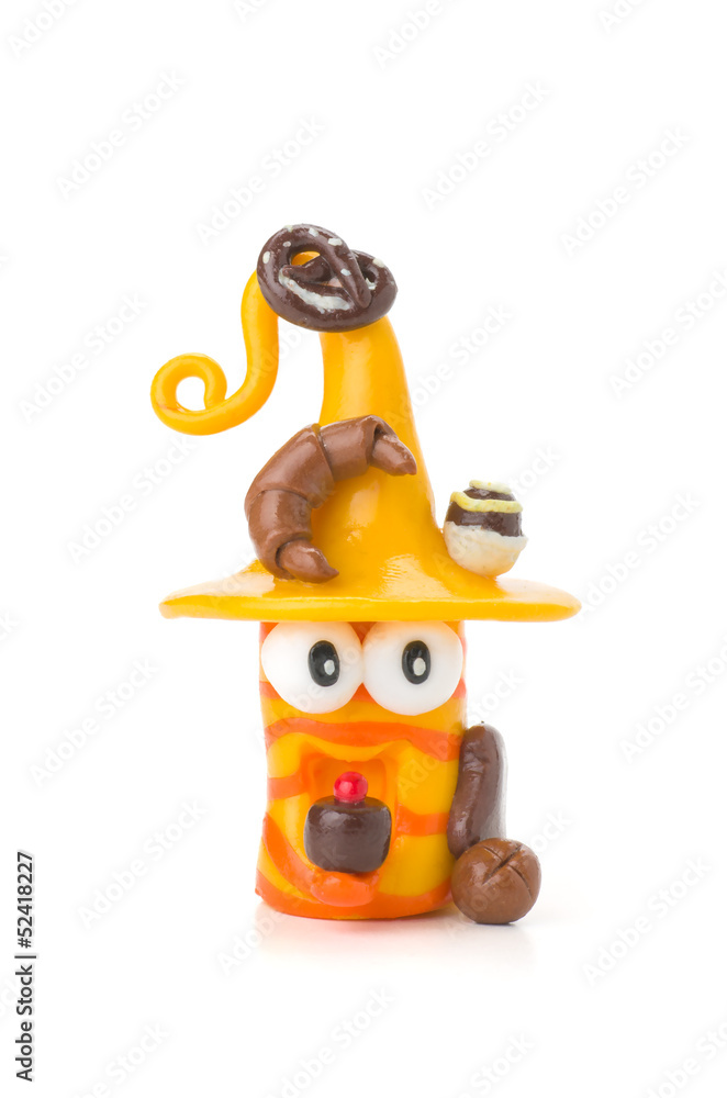 Handgemachte Knetfigur mit Backwaren Handgemachte Knetfigur mit Backwaren