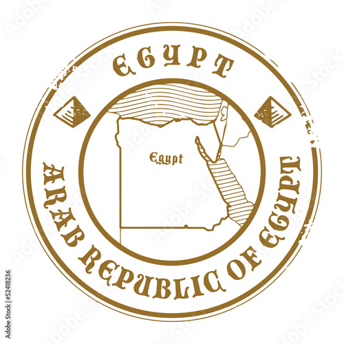 Grunge rubber stamp with the name and map of Egypt, vector