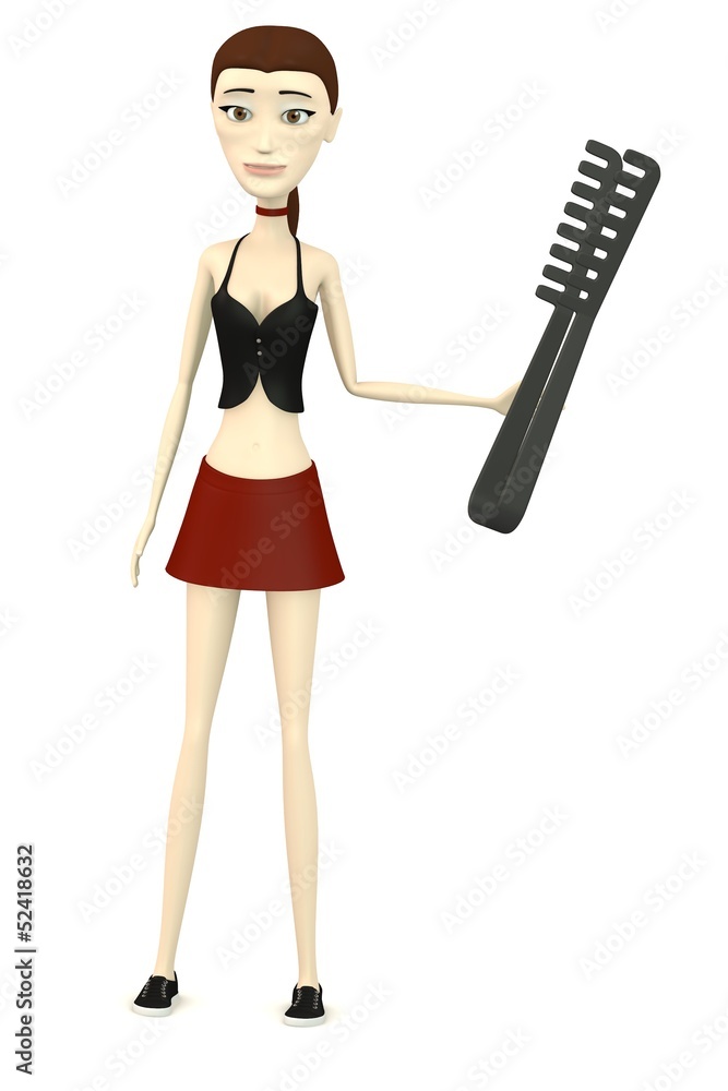 3d render of cartoon character with meat pliers 3d render of cartoon character with meat pliers