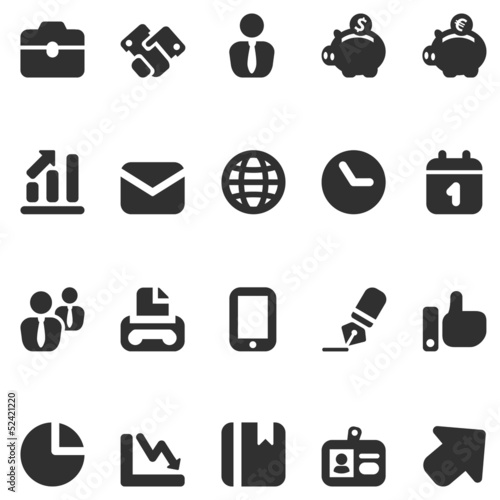 20 icons business in black