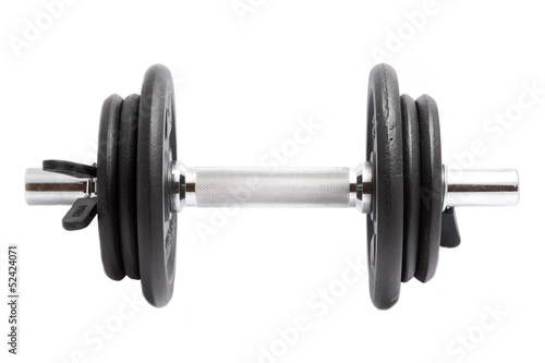 dumbbell on white