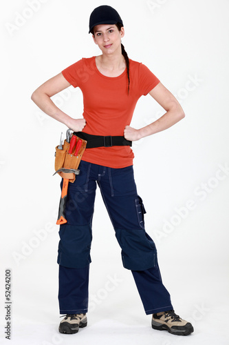 Woman with a toolbelt © auremar