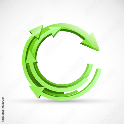 Vector 3D Green Arrows Background