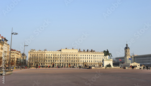 Bellecour square in Lyon city, unesco world heritage, rhone alps