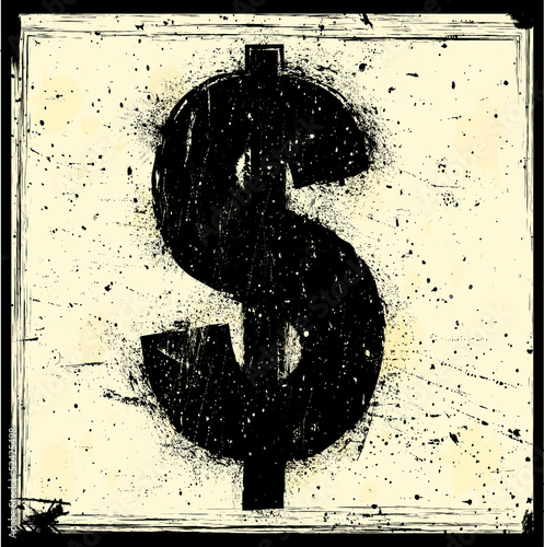 Grunge money symbol