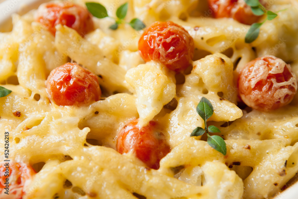 penne pasta baked with cheese in the oven penne pasta baked with cheese in the oven