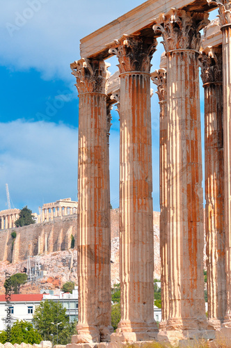 Temple of Olympian Zeus and Acropolis with Parthenon