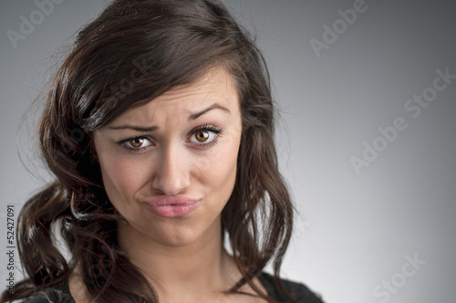 Beautiful Young Caucasian Woman Smirking Portrait © camrocker