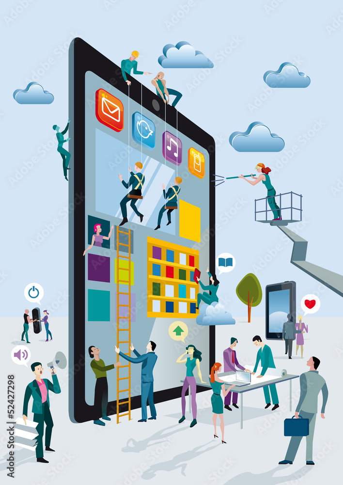 Fototapeta premium Building Digital Tablets Vertical