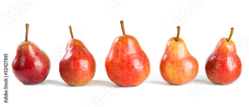 five red pears