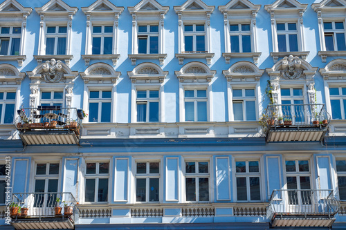 Canvas Print Detail of a restored house in Berlin