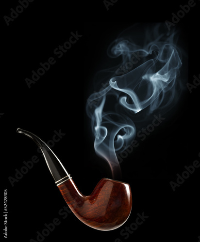 Tobacco pipe with smoke
