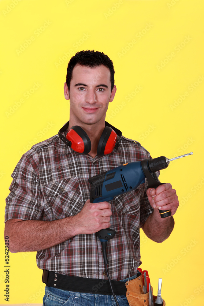 Man with drill Man with drill