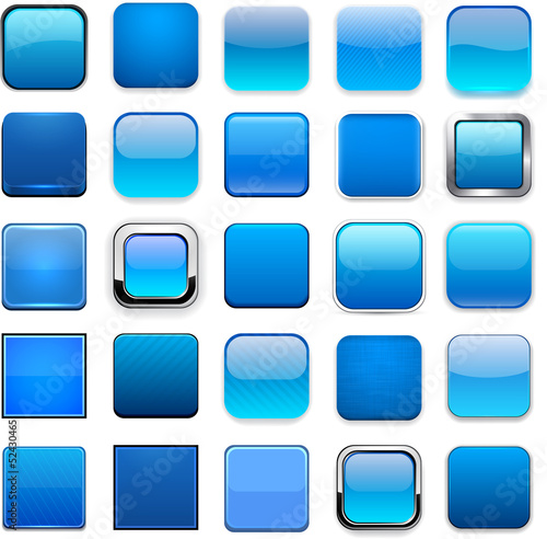 Square blue app icons.