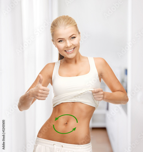 woman with arrows on her stomach