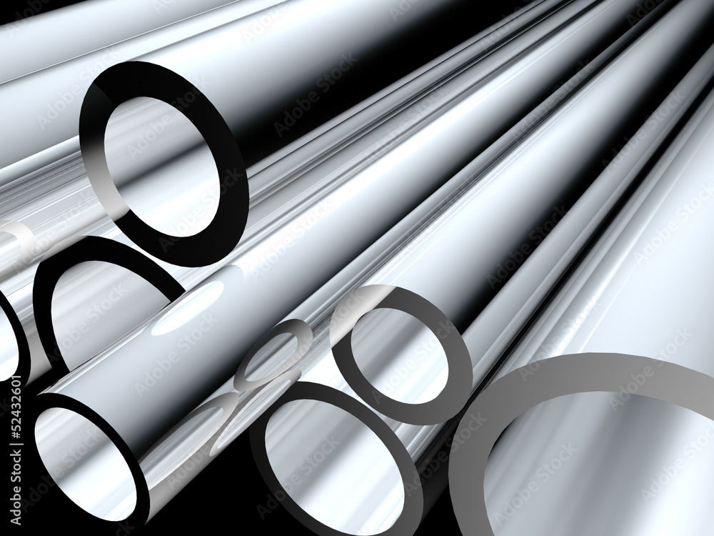 3D metal tubes - high technology background. 3D metal tubes - high technology background.