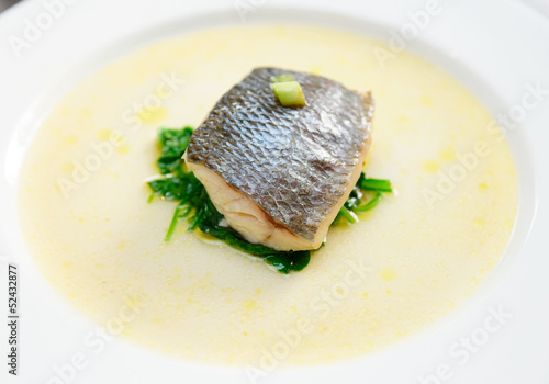 Photos Simple but tasty piece of steamed seabass fillet