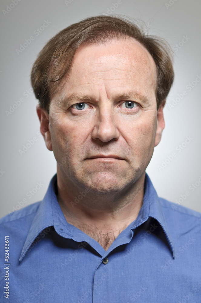 Mature Caucasian Man With Blank Expression Portrait Mature Caucasian Man With Blank Expression Portrait