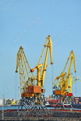 Wallpaper Mural Port cargo crane over blue sky background Torontodigital.ca