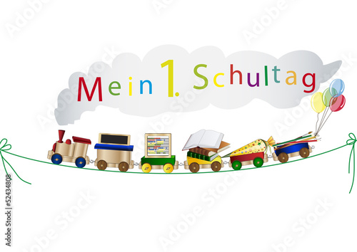 Holzeisenbahn zum Schulanfang