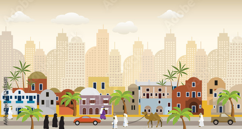 Oriental city illustration