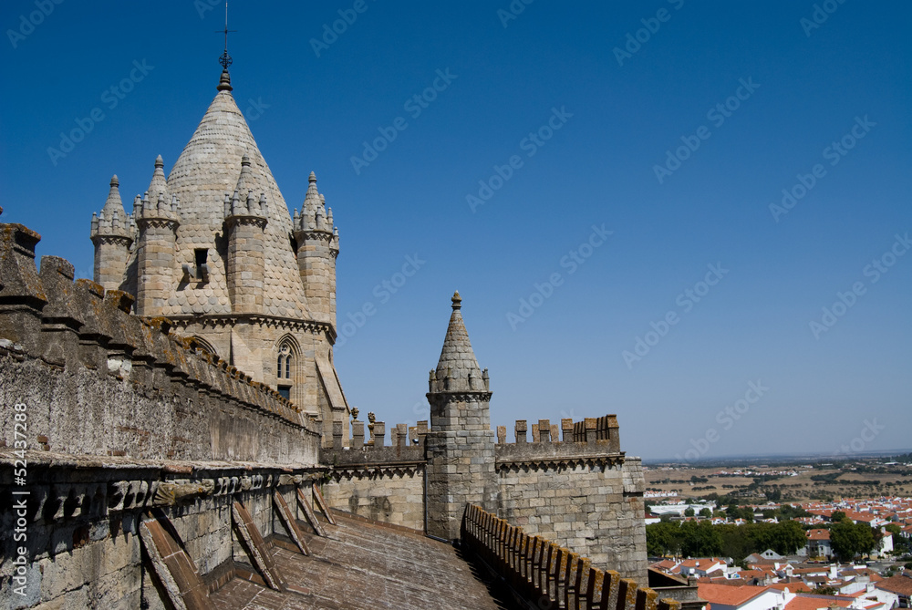 View of Cathedral of Sao Francisco , Evora, Portugal