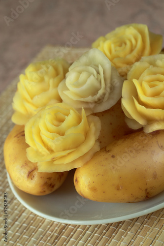 Flowers made from a potato