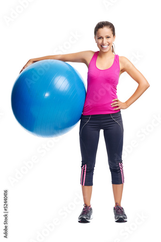 gym ball woman
