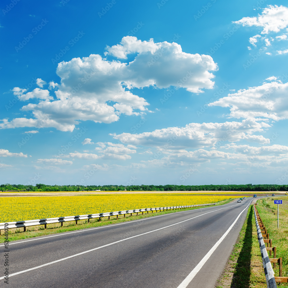 good landscape with asphalt road under clouds on sky good landscape with asphalt road under clouds on sky