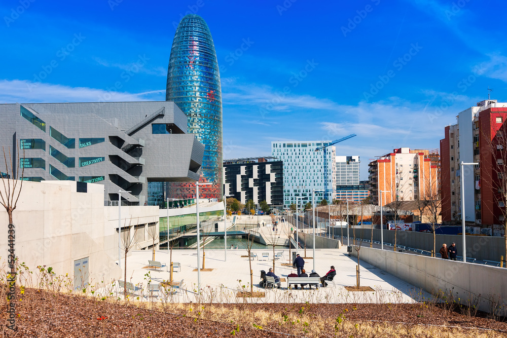 Fototapeta premium View of Barcelona, Spain. Torre agbar