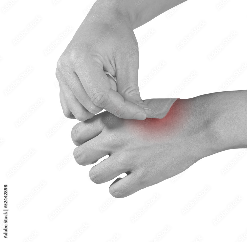 Adhesive Healing plaster on hand. Adhesive Healing plaster on hand.