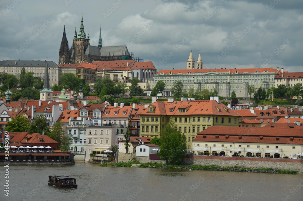 Panorama of the Prague Castle over Vltava River