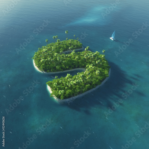 Fototapeta Naklejka Na Ścianę i Meble -  Island Alphabet. Paradise tropical island in form of letter S