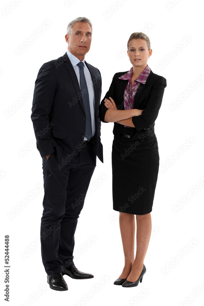 Senior businessman and young businesswoman Senior businessman and young businesswoman
