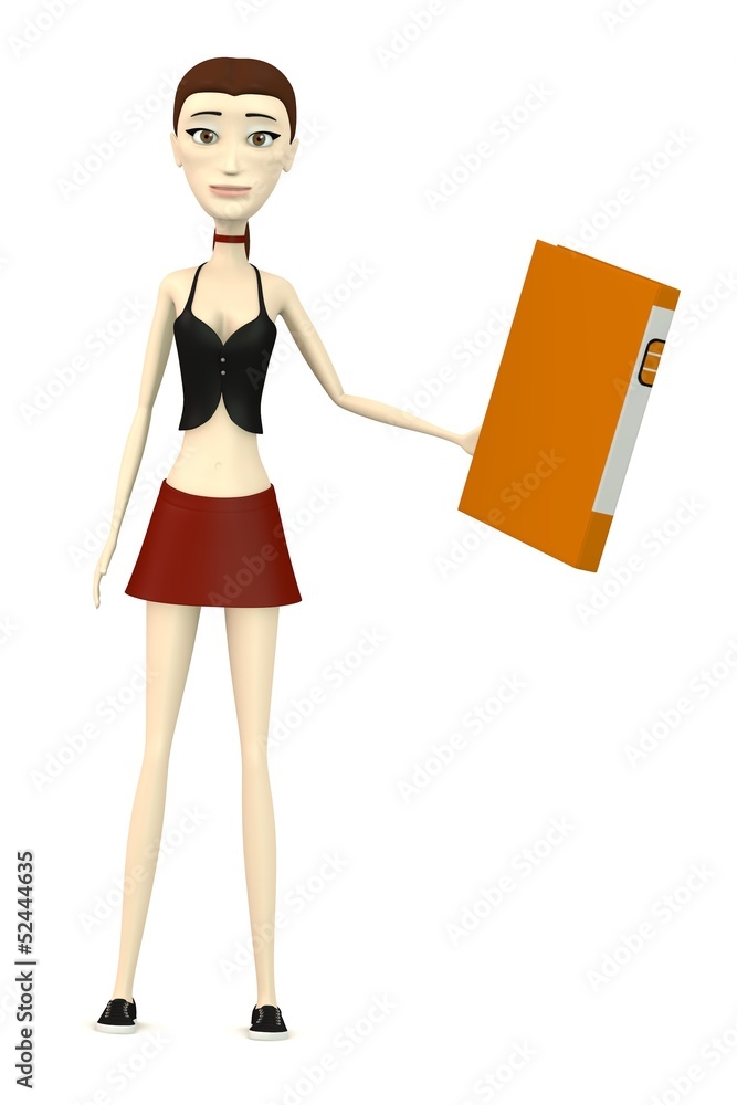 3d render of cartoon character with office files 3d render of cartoon character with office files