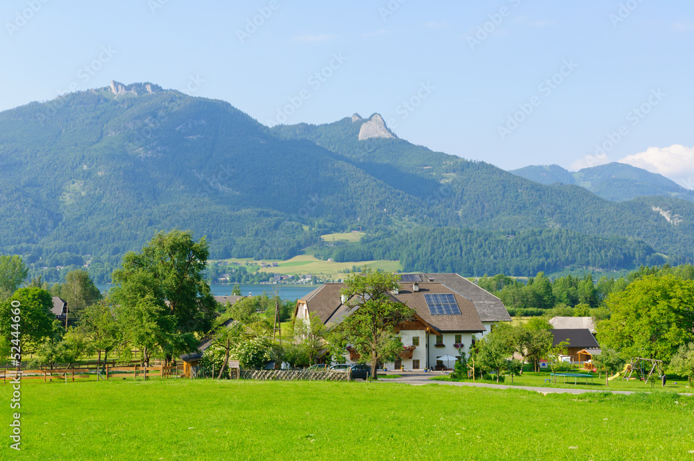 Obraz premium Alps and the Lake Wolfgang, Austria