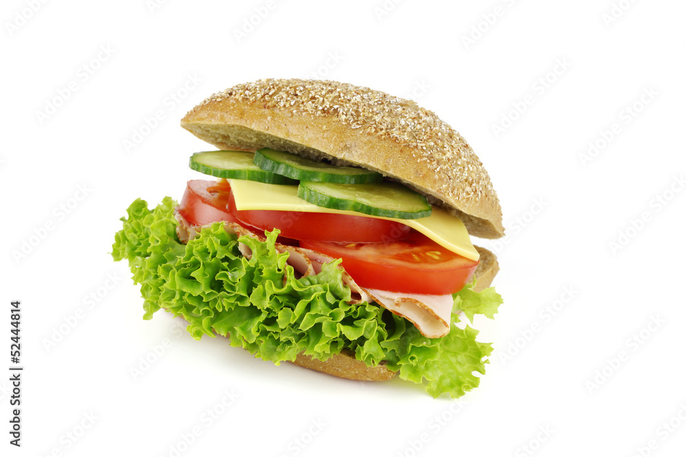 lecker belegtes vollkornbrötchen Stock Photo | Adobe Stock