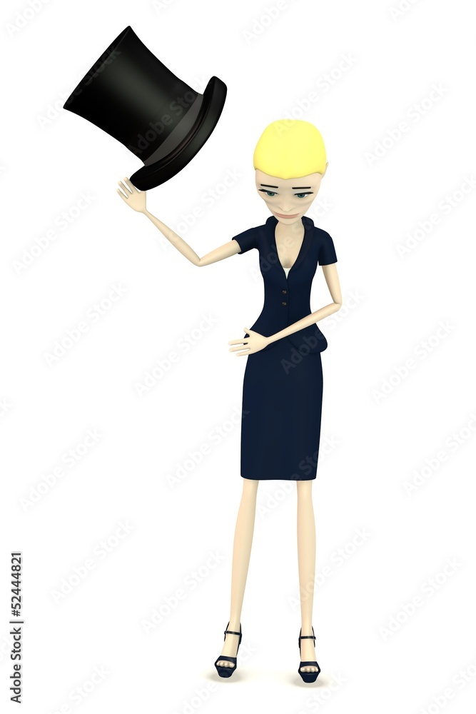 Fototapeta premium 3d render of cartoon character with hat