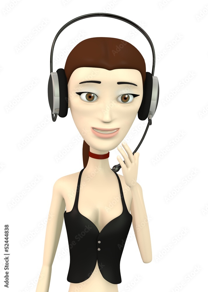 3d render of cartoon character with headphones 3d render of cartoon character with headphones