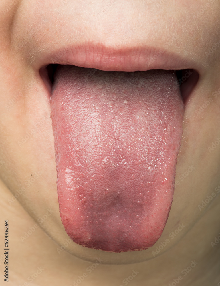 Obraz premium Human tongue protruding out