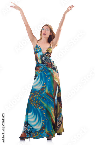 Tall model isolated on white