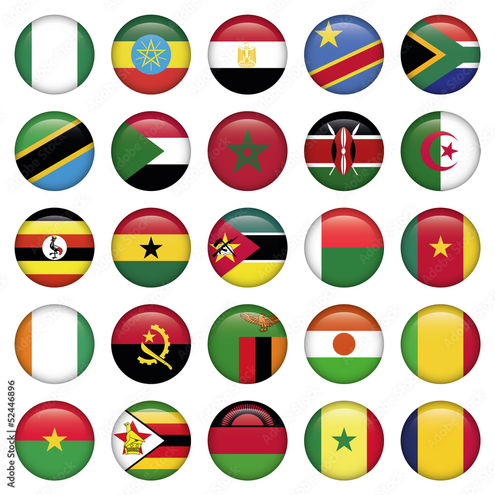 African Flags Round Icons African Flags Round Icons