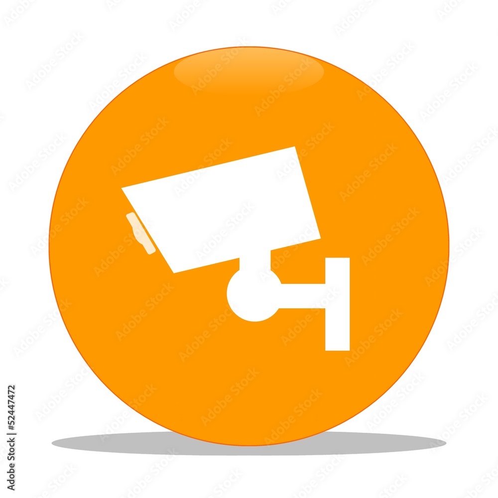 Caméra de surveillance dans une boule orange Illustration Stock | Adobe  Stock