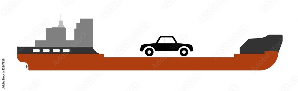 Voiture dans un bateau cargo Voiture dans un bateau cargo
