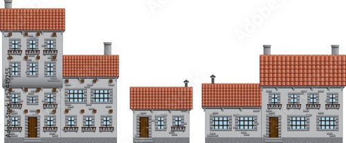 Medieval town buildings set