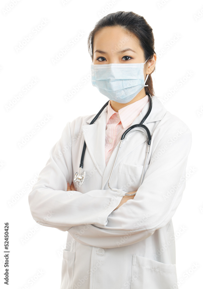Medical doctor woman with face mask
