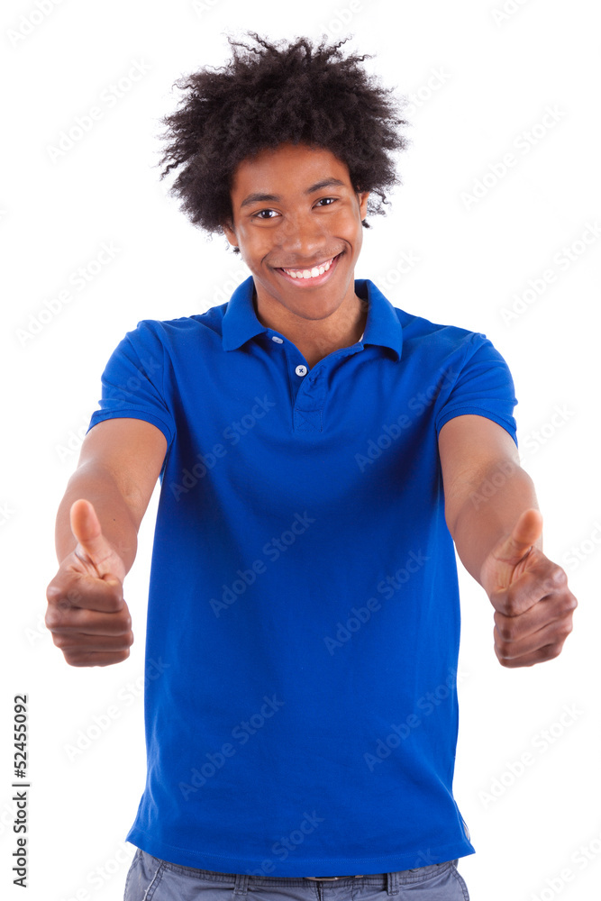 Young black teenage men showing thumbs up - African people Young black teenage men showing thumbs up - African people