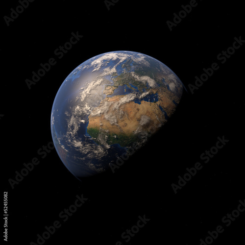 3D planet earth on space background