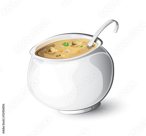 Cooking pot with spoon