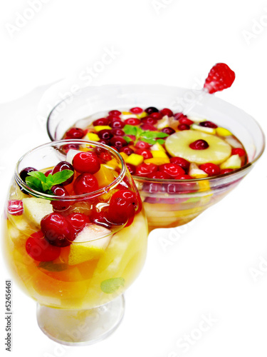 punch cocktail drink with fruit photo